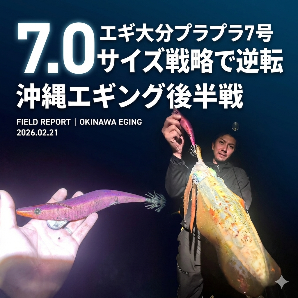 【沖縄エギング後半戦】八釣行連続無獲からの逆転劇──エギ大分プラプラ7号のサイズ戦略